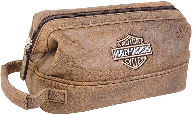 harley davidson toiletry travel bag LEATHER TOILETRY BAG – Clare's Harley-Davidson