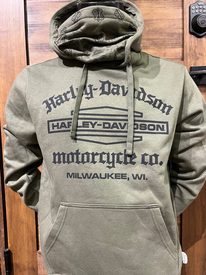 HDMC BANDANA HOODIE ARMY GREEN – Clare's Harley-Davidson